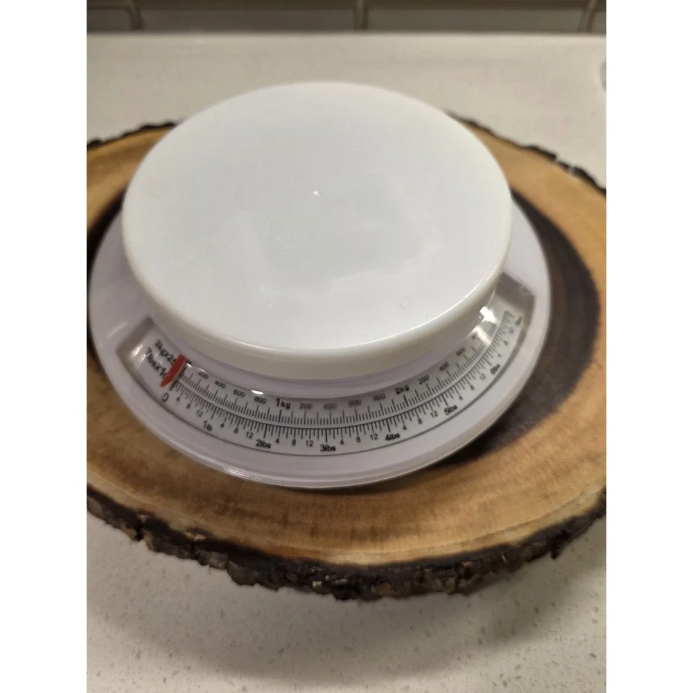 Vintage Round Plastic Kitchen Countertop Scale 7 LBS Capacity